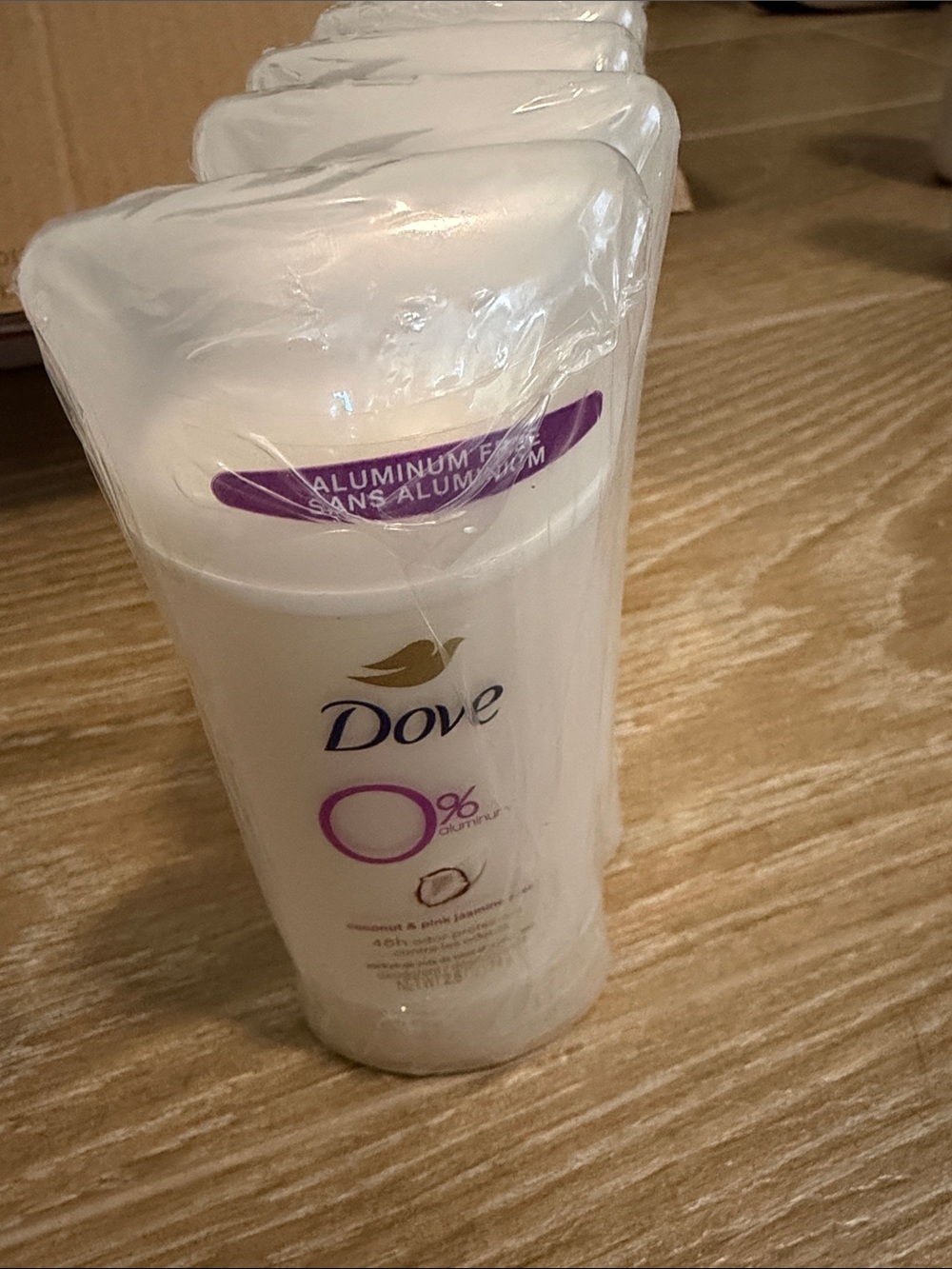 DOVE 0% ALUMINUM FREE DEODORANT STICK COCOCUT & PINK JASMINE SCENT 2.6 OZ. 6 pk